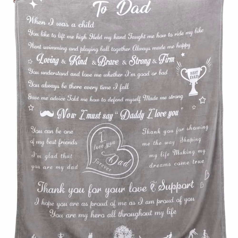Gray Sentimental Blanket for Dad